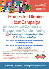 Flyer advertising the Homes for Ukraine Host Campaign