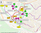 Map of Footpath Closures (marked in red)