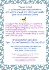 Poster advertising the 'Meet artist Alison Milner' event